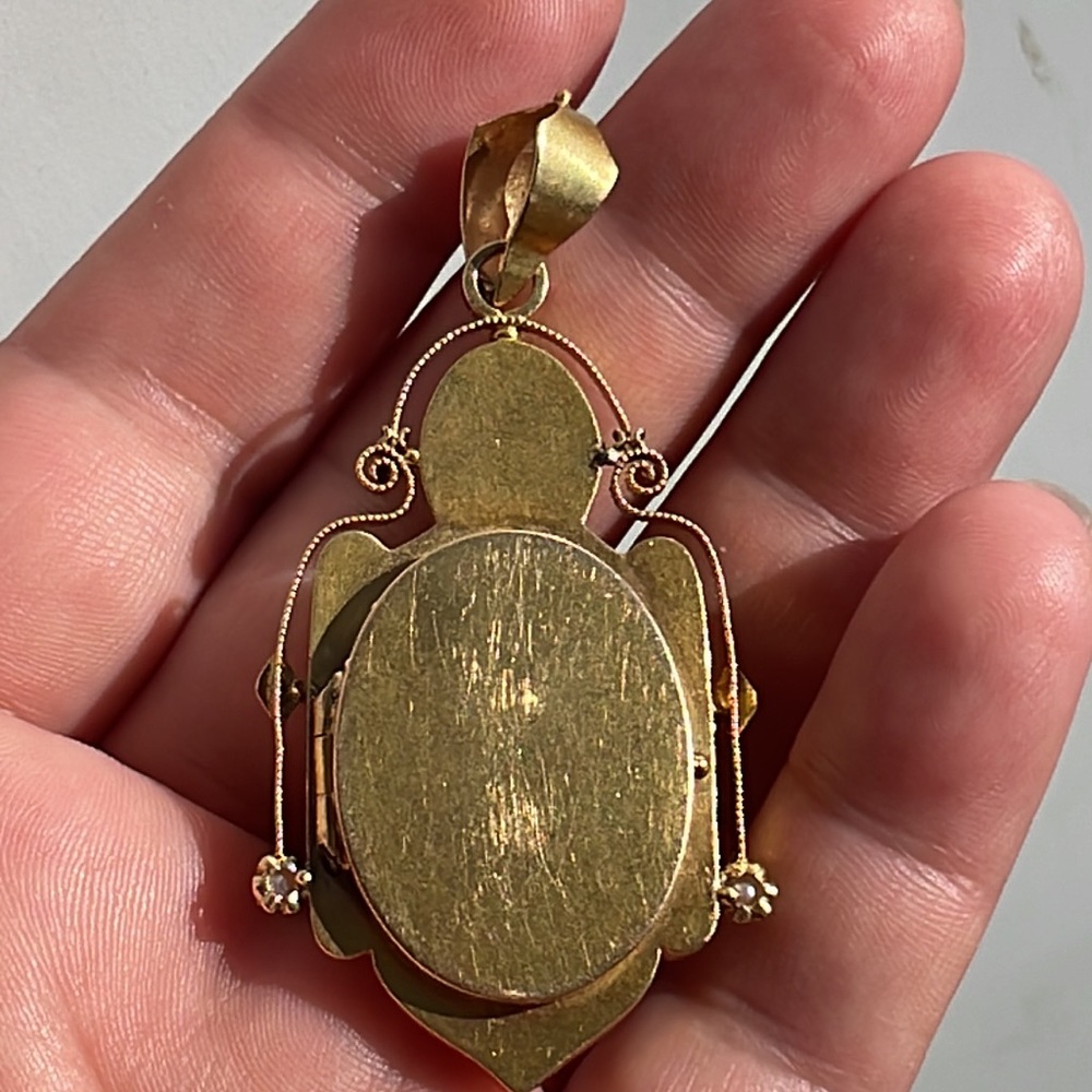 14k Antique Victorian Locket 15 grams - Picture 7 of 14